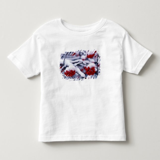 Snow on European Mountain Ash Berries, Utah. Toddler T-shirt (Front)