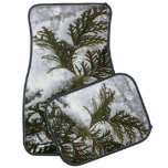 Snow on Evergreen Branches Car Mat