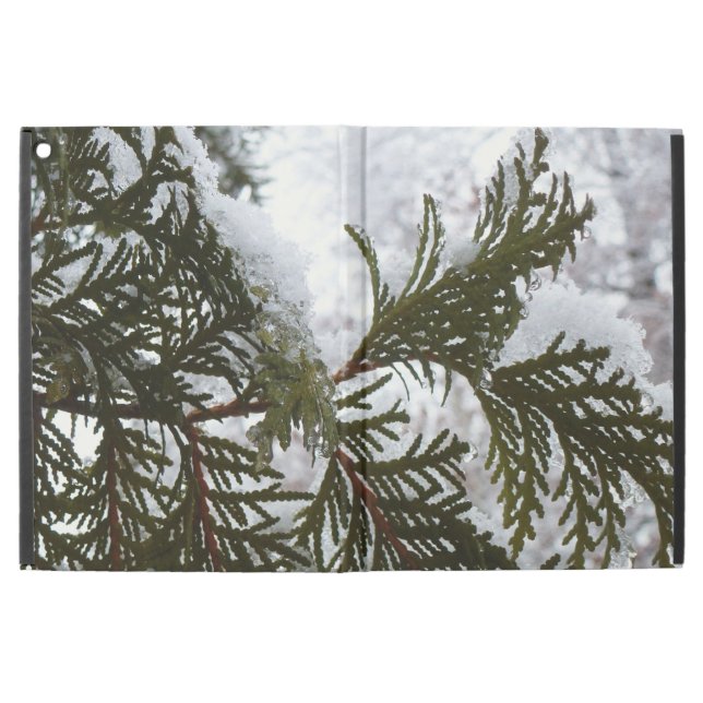 Snow on Evergreen Branches iPad Pro 12.9" Case (Outside)