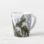 Snow on Evergreen Branches Latte Mug