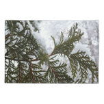 Snow on Evergreen Branches Pillow Case