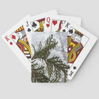 Snow on Evergreen Branches Poker Cards