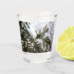 Snow on Evergreen Branches Shot Glass