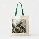 Snow on Evergreen Branches Tote Bag