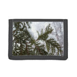 Snow on Evergreen Branches Tri-fold Wallet