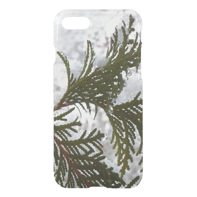 Snow on Evergreen Branches Uncommon iPhone Case (Back)