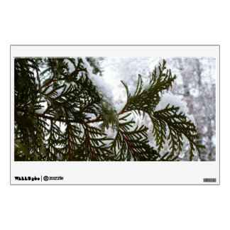 Snow on Evergreen Branches Wall Decal