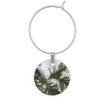 Snow on Evergreen Branches Wine Charm