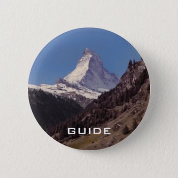 Snow On Matterhorn Blue Sky Alpine Forest Button by DigitalDreambuilder at Zazzle
