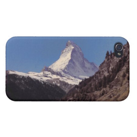 Snow On Matterhorn Blue Sky Alpine Forest Iphone 4 Iphone 4/4s Cover