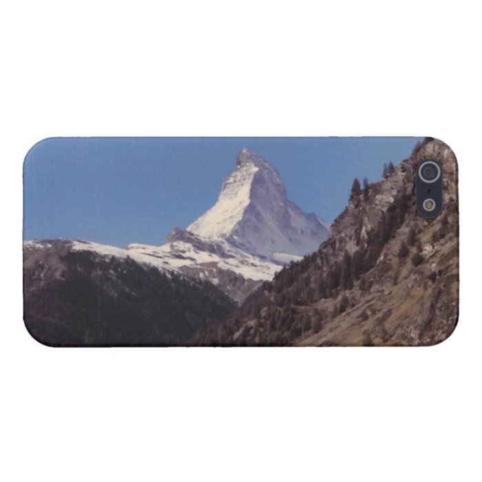 Snow on Matterhorn Blue Sky Alpine Forest iPhone 5 Cases For iPhone 5