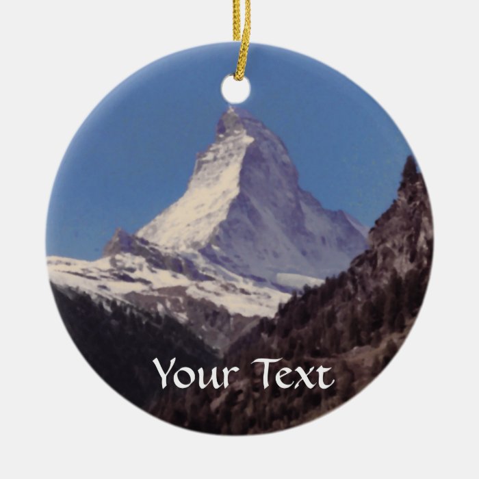 Snow on Matterhorn Mountain Hanging Ornament