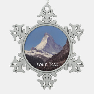 Snow On Matterhorn Mountain Hanging Ornament at Zazzle