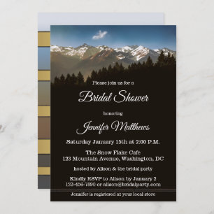 Snow on Mountain Winter Bridal Shower Invitation