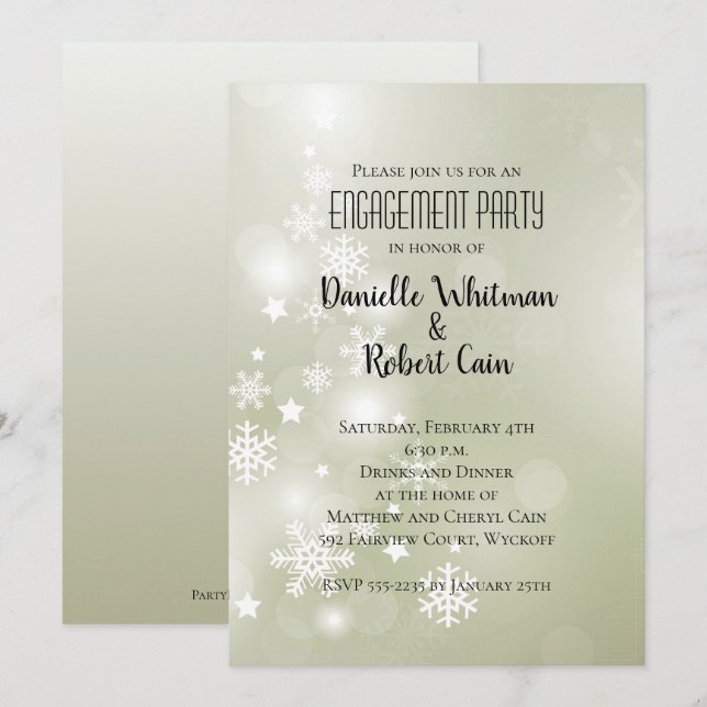 Snow on Sage Elegant Abstract Watercolor (Front/Back)