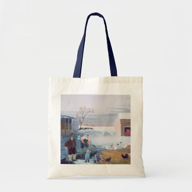 Snow on the Farm Tote Bag (Front)