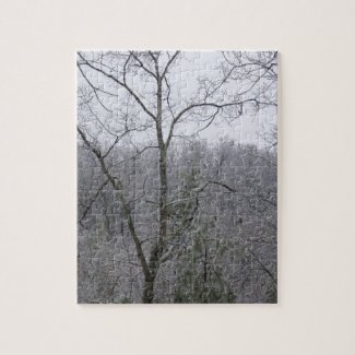 Snow On The Mountain Trees Jigsaw Puzzle