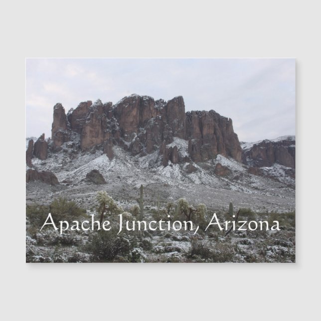 Snow on the superstition mountains (Front)