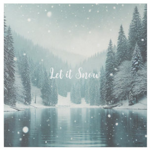 Snow on the winter, mountain lake gallery wrap