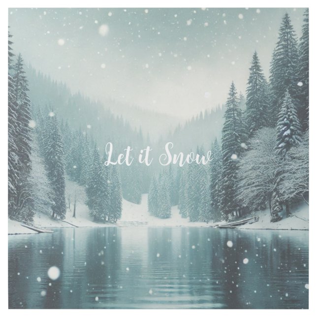 Snow on the winter, mountain lake gallery wrap (Front)