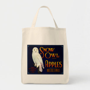 Snow Owl Apples Tote Bag