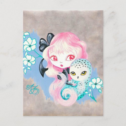 Snow Owl Friend Postcard