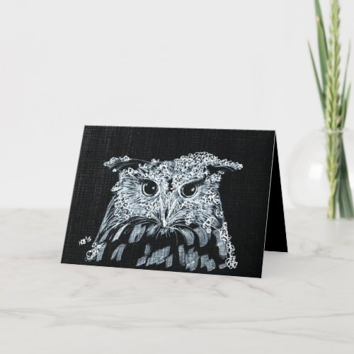 Snow Owl Holiday Card