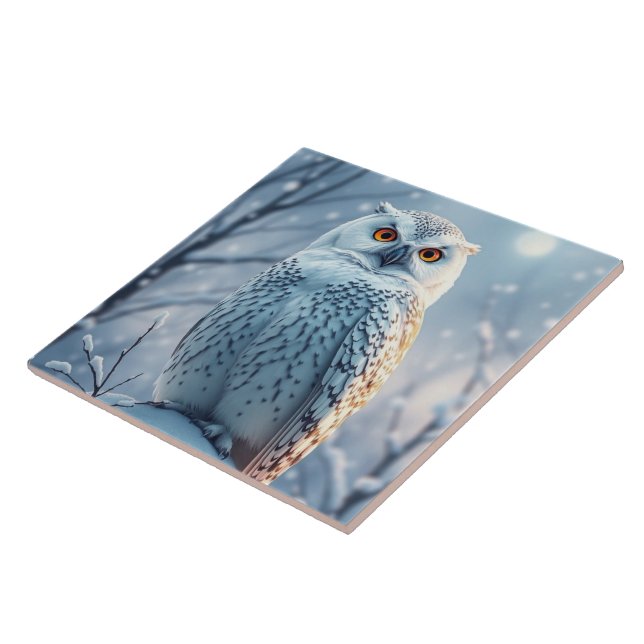 Snow Owl Keep or design your own Ceramic Tile (Side)