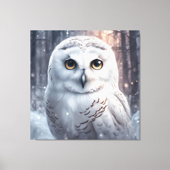Snow Owl- Premium Wrapped Canvas (Gloss) Print (Front)