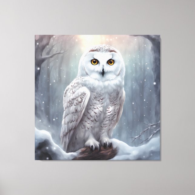 Snow Owl- Premium Wrapped Canvas (Gloss) Print (Front)