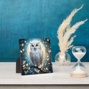 Snow Owl With Sparkle, Plaque