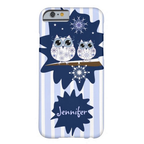 Snow owls snowflakes  custom Name Barely There iPhone 6 Case