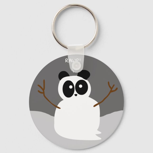 Snow Panda Keychain (Front)