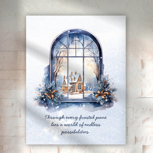Snow Pastel Nordic Winter Scene Motivational Quote Poster