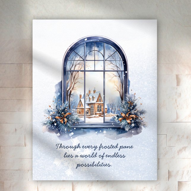Snow Pastel Nordic Winter Scene Motivational Quote Poster (Creator Uploaded)