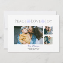 Snow Peace Love Joy Multiple Photo Typography Holiday Card