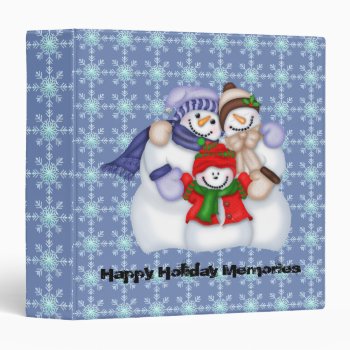 Snow People 3 Ring Binder by WhitewavesChristmas at Zazzle
