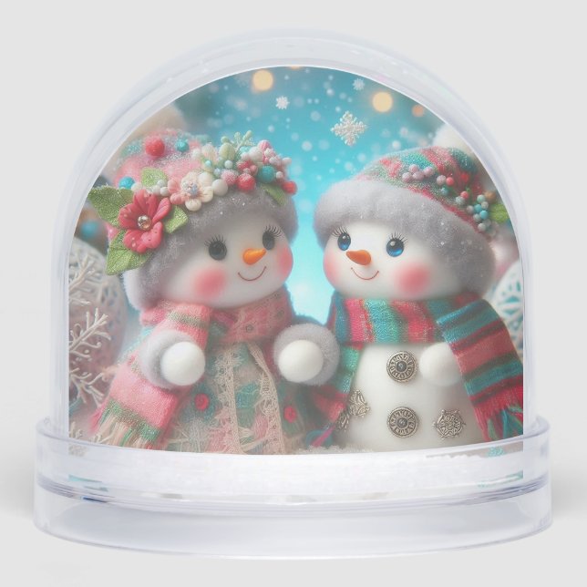  Snow people/Old Fashioned Christmas Snow Globe (Front)