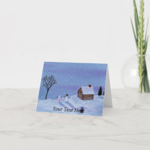 Snow People Thank You Card