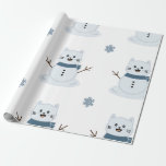 Snow Pet (Kitty) Wrapping Paper<br><div class="desc">This little snowpet kitty is ready for some winter fun!</div>