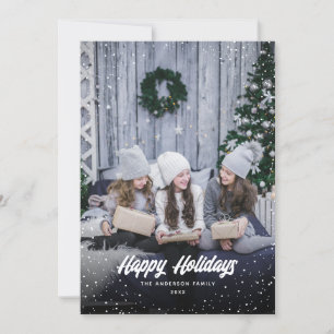 Snow Photo Happy Holidays Card
