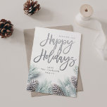 Snow Pine & Leaf Happy Holidays<br><div class="desc">Send some joy & holiday cheer in the mail with your Snow Pine & Leaf Happy Holidays Card. Has Space for a short holiday message.</div>