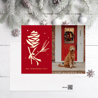 Snow Pinecone Holiday Photo