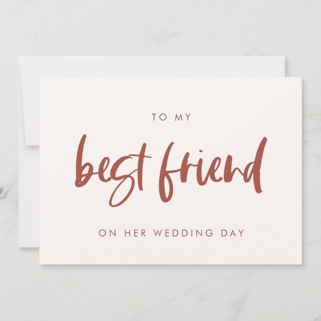 Snow pink To my best friend wedding day card