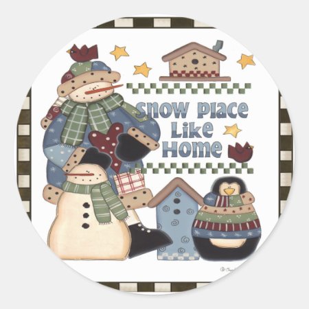 Snow Place Like Home Classic Round Sticker