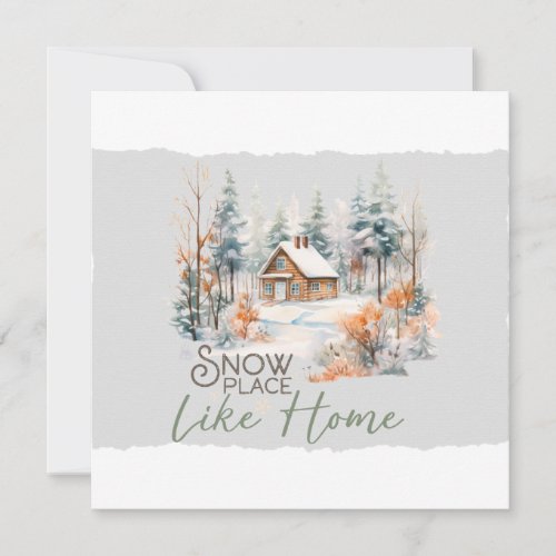 Snow Place Like Home Flat Holiday Card