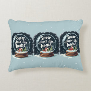 Snow Place Like Home Holiday Quote Accent Pillow