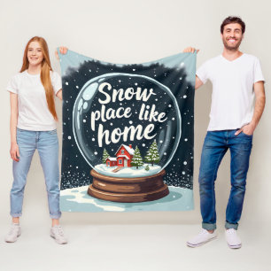 Snow Place Like Home Holiday Quote Fleece Blanket