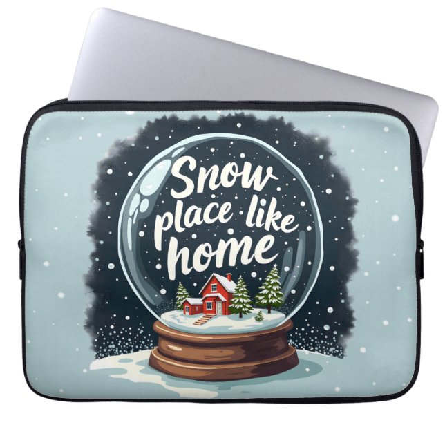 Snow Place Like Home Holiday Quote Laptop Sleeve (Front)