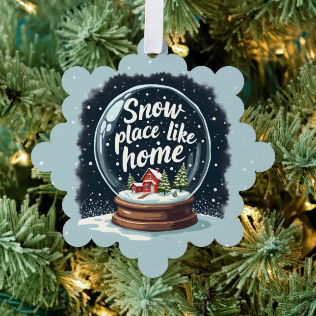 Snow Place Like Home Holiday Quote Ornament Card (Insitu (Tree))